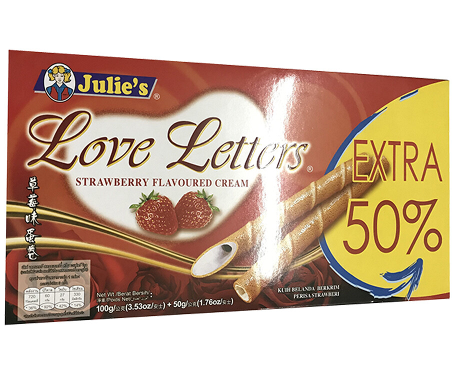 Julie&#39;s Love Letters Strawberry Flavoured Cream 100g + 50g