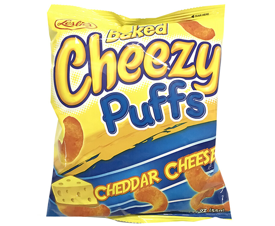 Leslie&#39;s Baked Cheezy Puffs Cheddar Cheese 55g