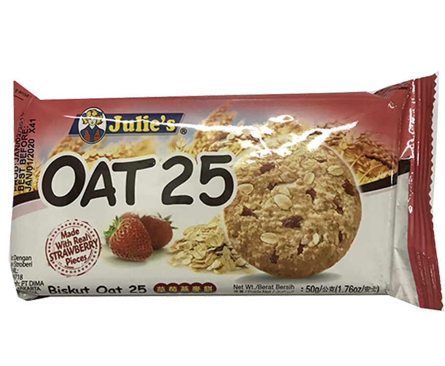 Julie&#39;s Oat 25 Made with Real Strawberry Pieces 50g
