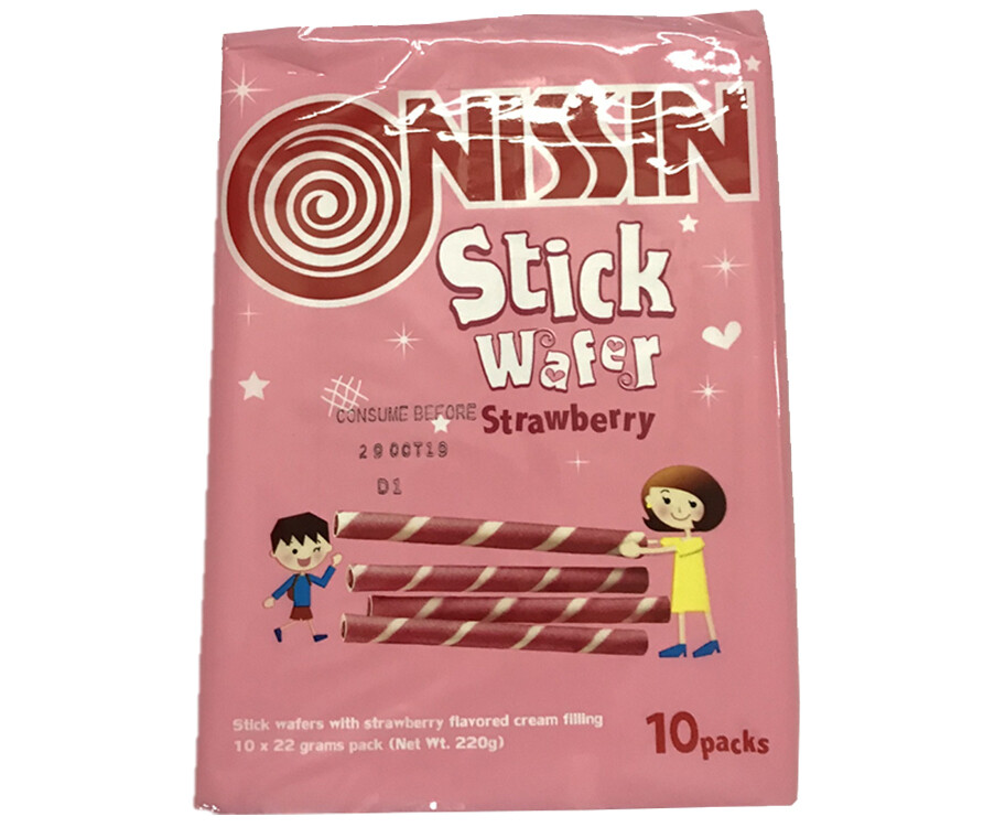 Nissin Stick Wafer Strawberry (10 Packs x 22g) 220g