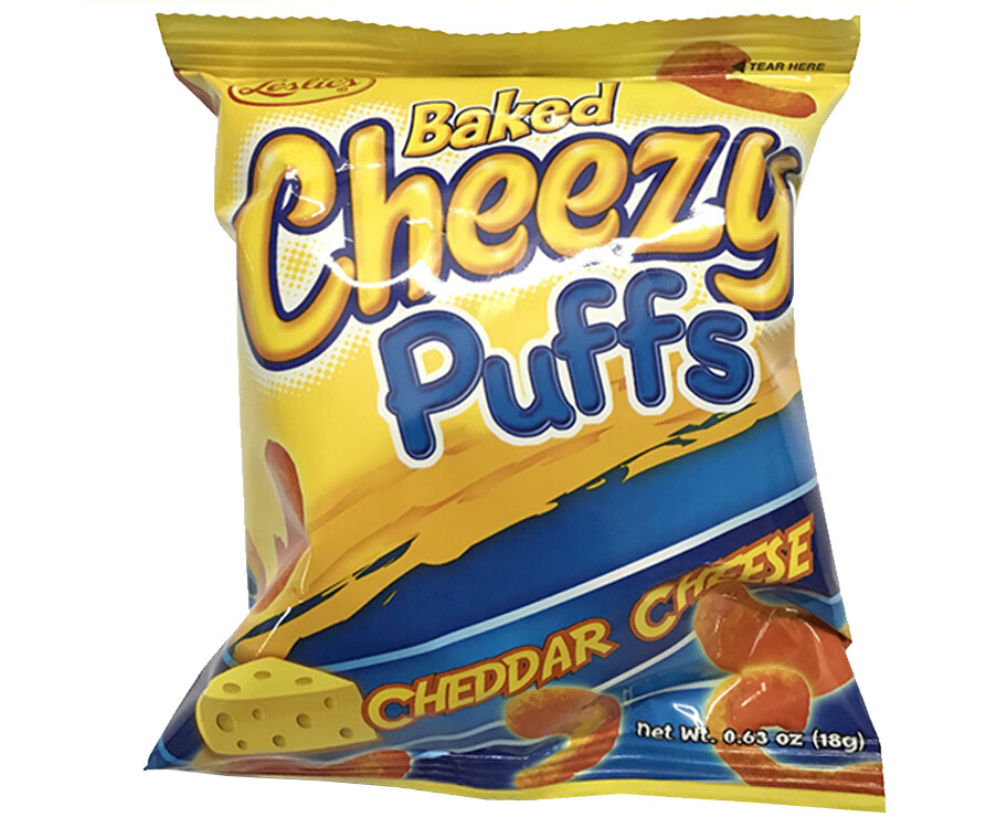 Leslie&#39;s Baked Cheezy Puffs Cheddar Cheese 18g