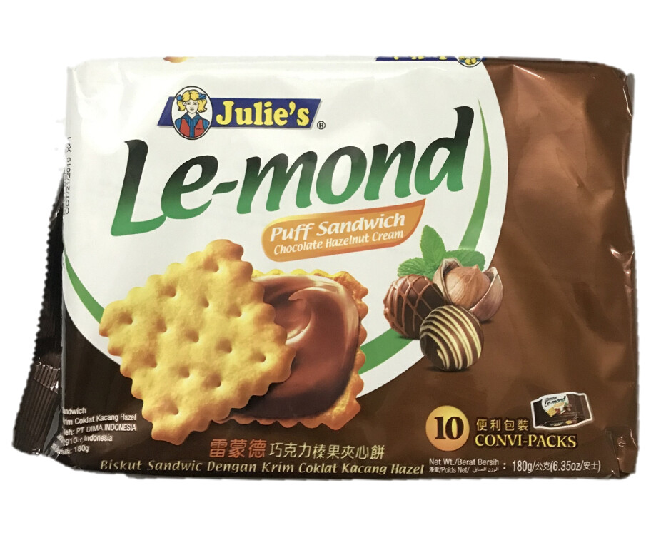 Julie's Le-mond Puff Sandwich Chocolate Hazelnut Cream 180g