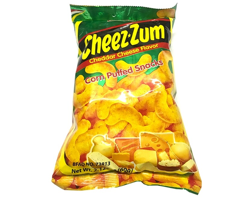W L Foods Cheez Zum Cheddar Cheese Flavor Corn Puffed Snacks 60g