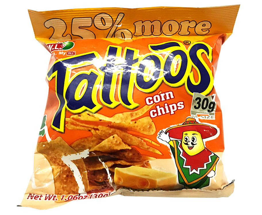 W.L. Tattoos Corn Chips Cheese Flavor 30g
