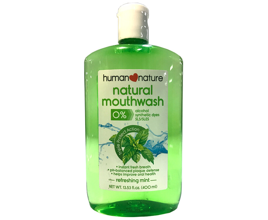 Human Nature Refreshing Mint Natural Mouthwash 400mL