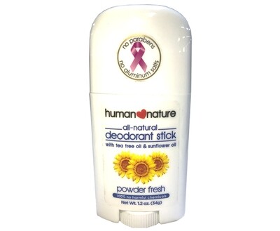 Human Nature All-Natural Deodorant Stick with Tea Tree Oil & Sunflower Oil Powder Fresh 34g