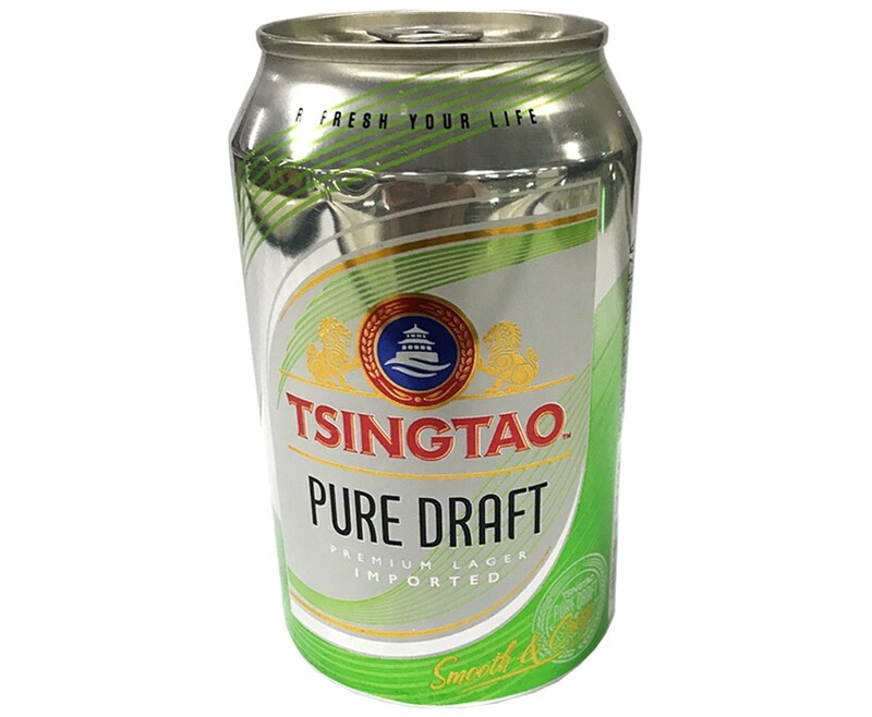 Tsingtao Pure Draft Imported Premium Lager Smooth &amp; Crisp 330mL