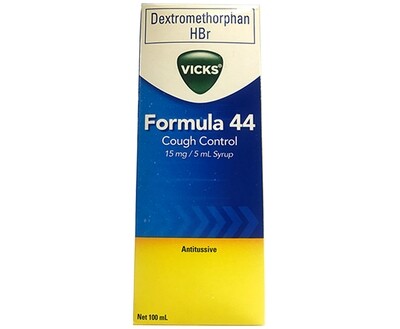 VICKS Dextromethorphan HBr Formula 44 Cough Control Syrup 100mL