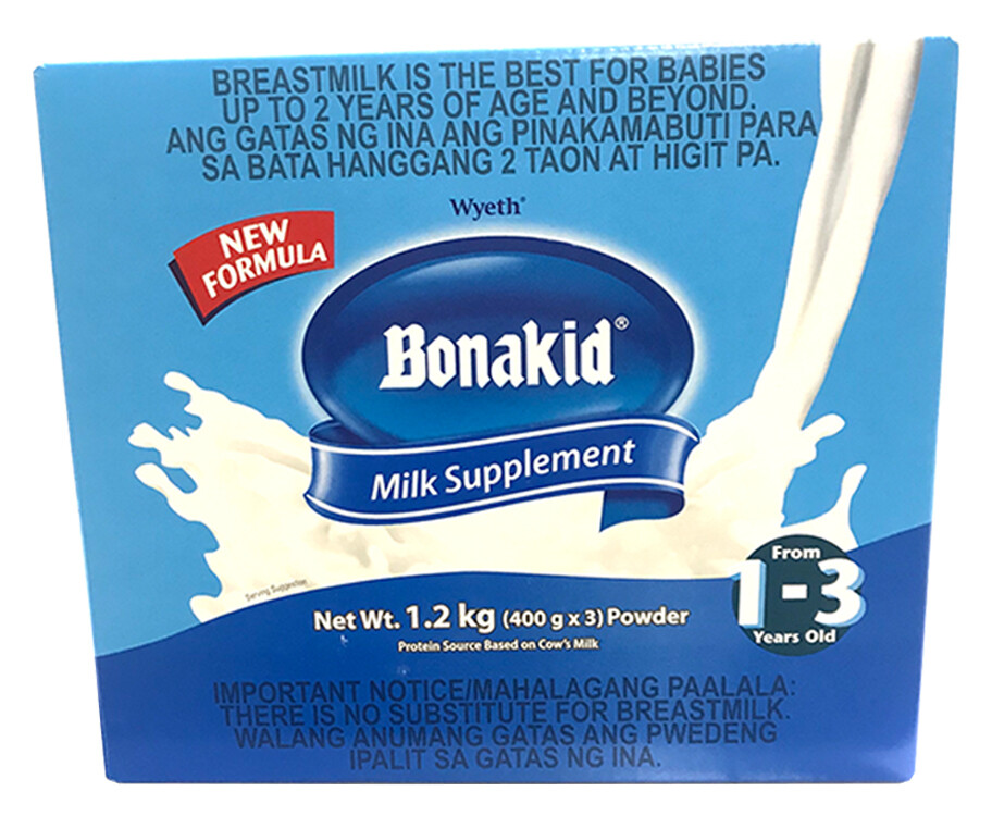 Bonakid Milk Supplement From 1-3 Years Old 1.2kg (400g x 3) Powder