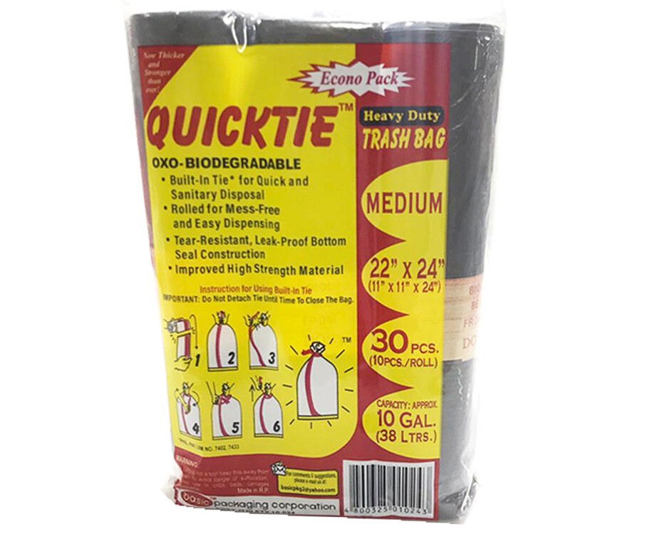 Quicktie Heavy Duty Trash Bag Medium