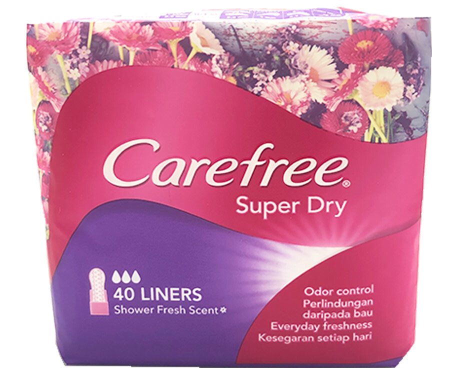 Carefree Super Dry ​Shower Fresh Scent 40 Liners