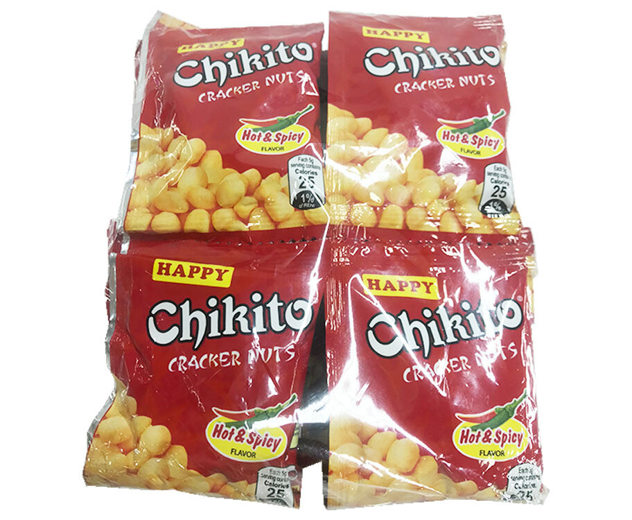 Happy Chikito Cracker Nuts Hot & Spicy Flavor (20 Packs x 5g)