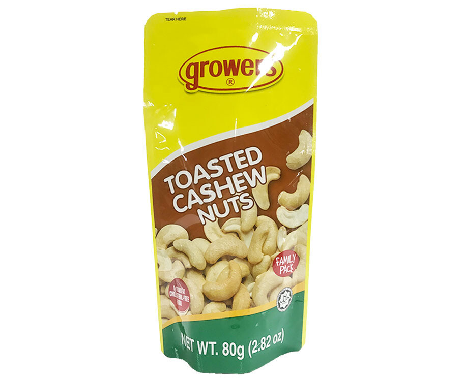 Growers Toasted Cashew Nuts Family Pack 80g