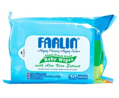 Farlin Baby Wipes Angel Fresh Scent with Aloe Vera Extract 30 Sheets