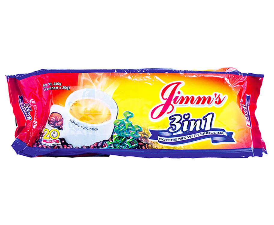 Jimm&#39;s 3-in-1 Coffee Mix with Spirulina (12 Packs x 20g)