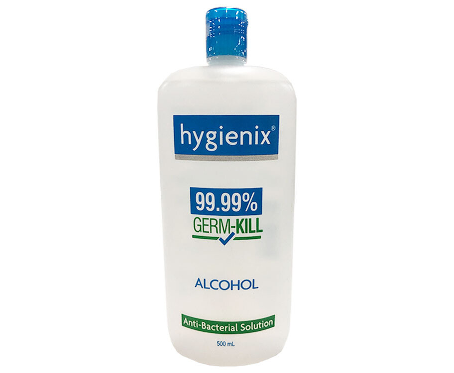 Hygienix 99.99% Germ-Kill Alcohol Anti-Bacterial Solution 500mL