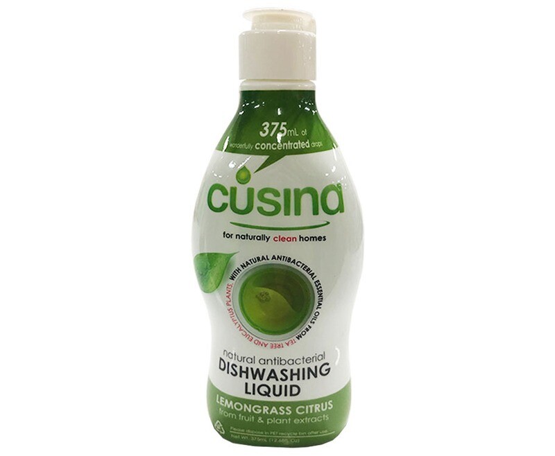 Cusina Lemongrass Citrus Natural Antibacterial Dishwashing Liquid 375mL