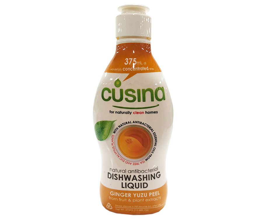 Cusina Ginger Yuzu Peel Natural Antibacterial Dishwashing Liquid 375mL