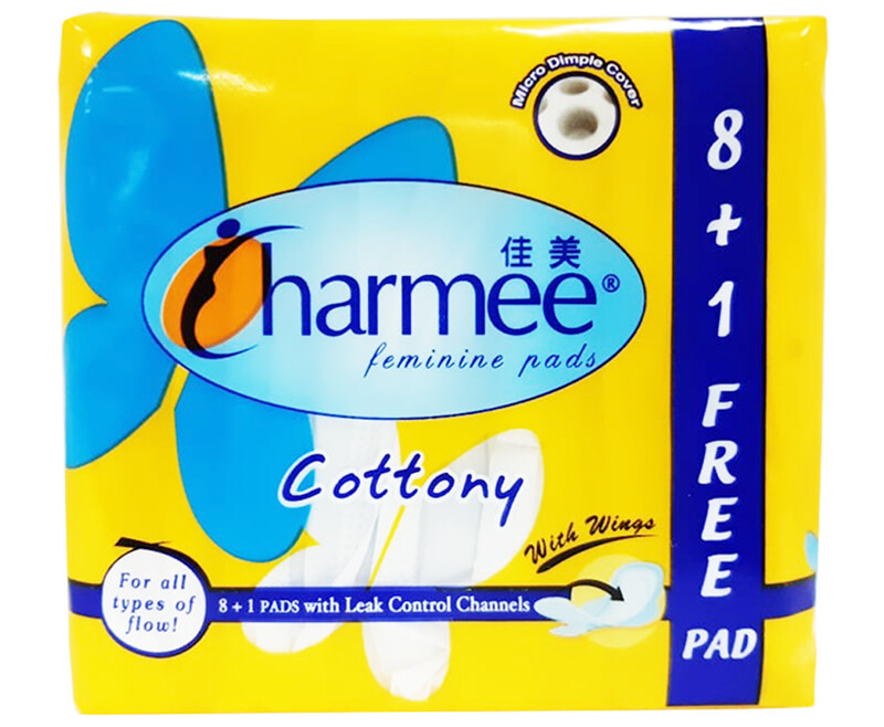Charmee Feminine Pads Cottony with Wings 8+1 Pads