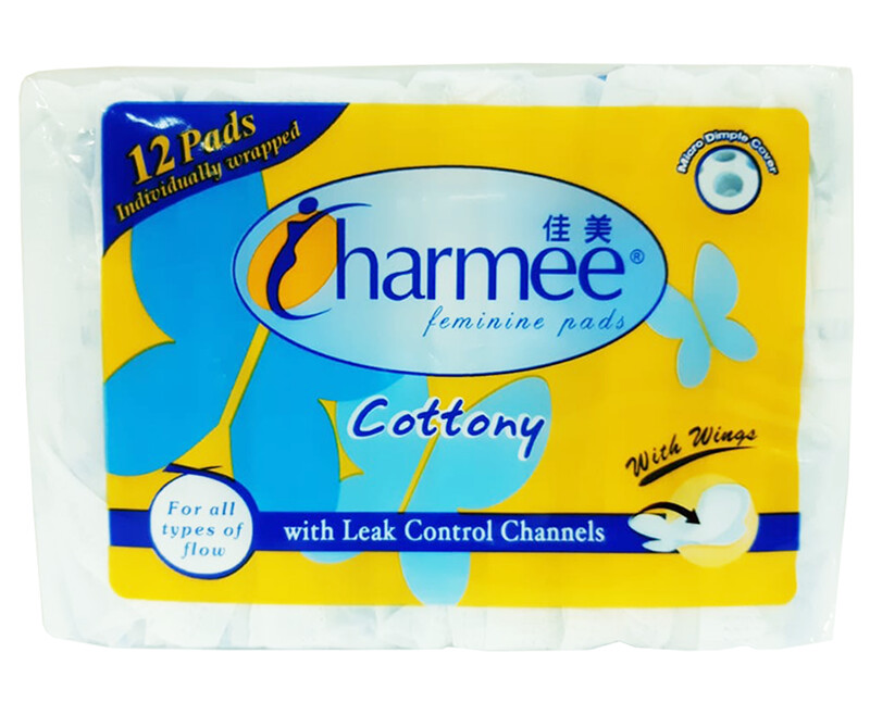 Charmee Feminine Pads Cottony with Wings 12 Pads