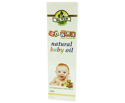 Dr. VCO Natural Baby Oil w/ Chamomile & Almond Oil 120mL