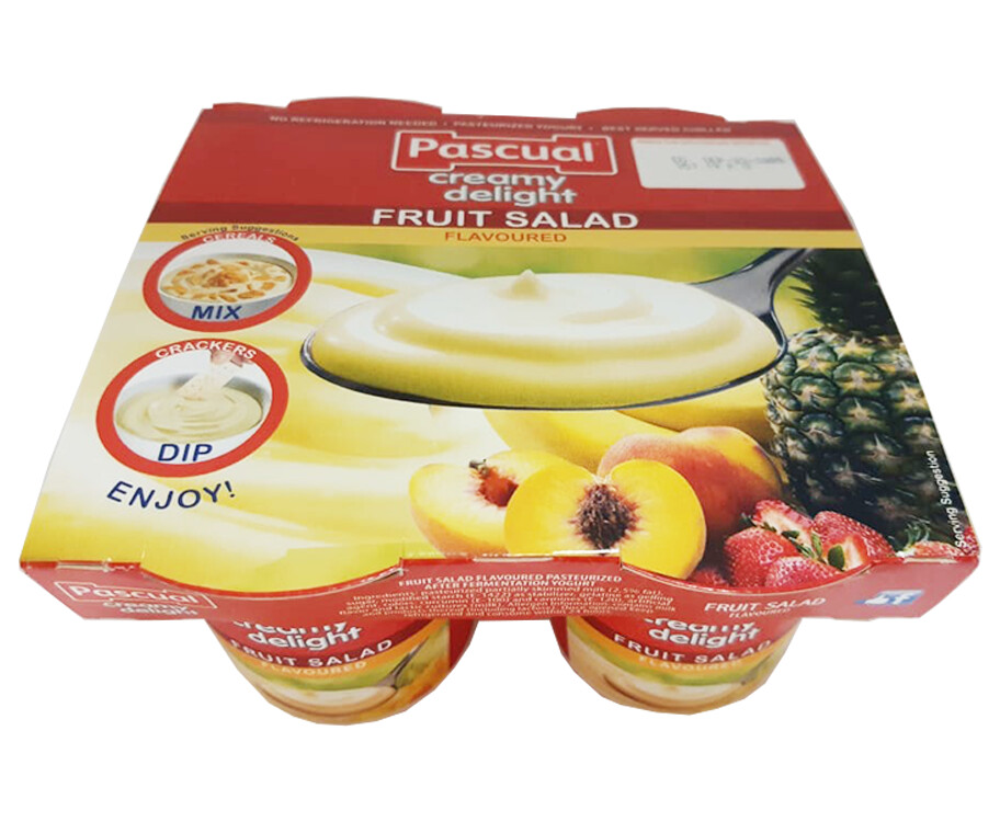 Pascual Creamy Delight Fruit Salad Flavor (4 Packs x 100g)