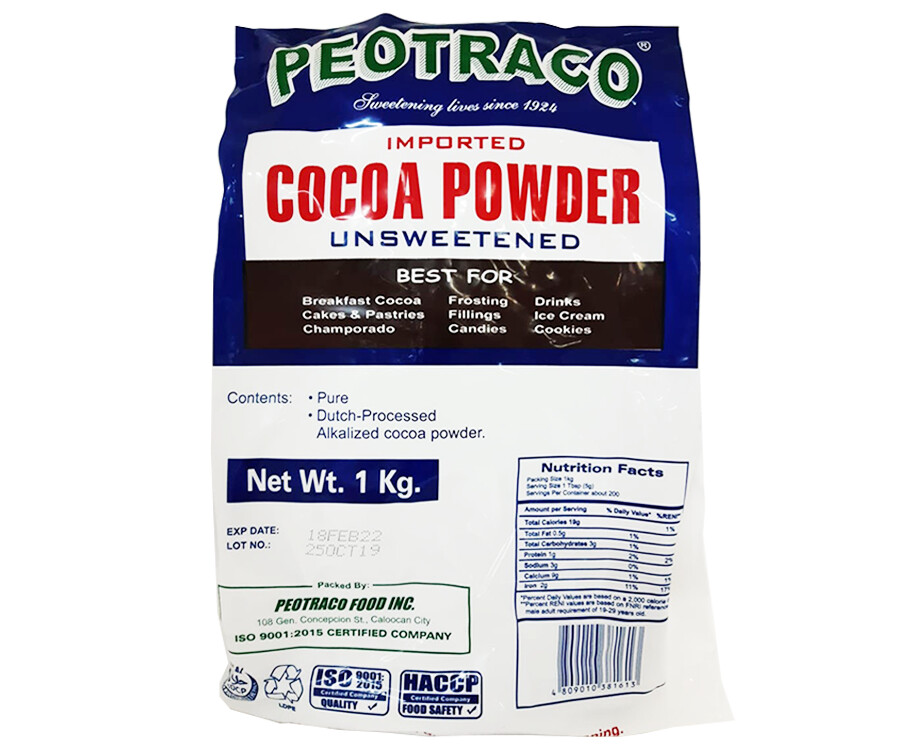 Peotraco Imported Cocoa Powder Unsweetened 1kg