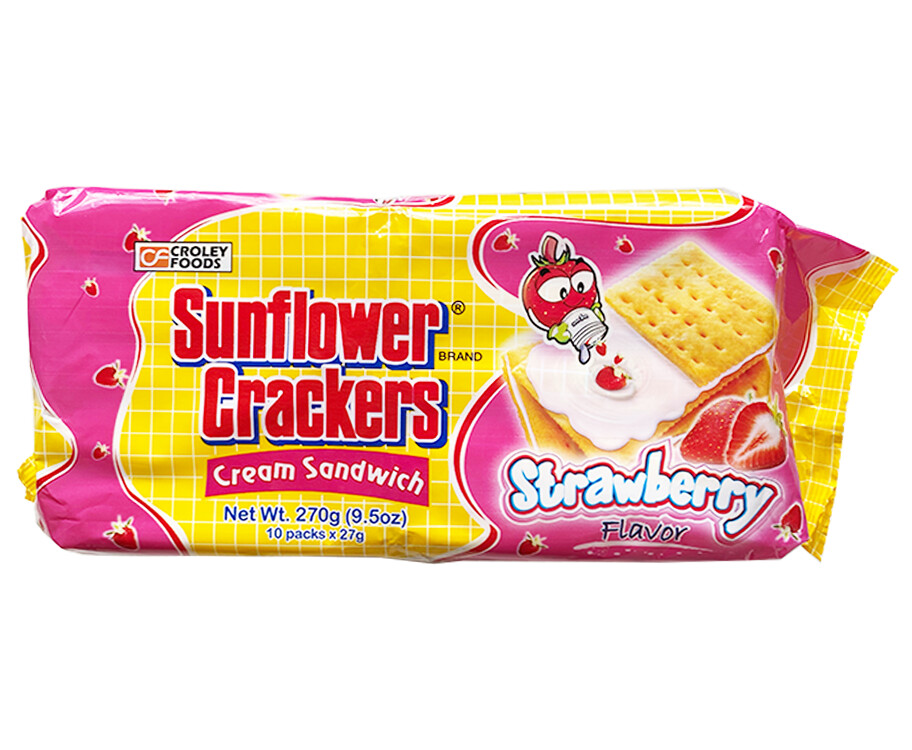 Sunflower Crackers Cream Sandwich Strawberry Flavor (10 Packs x 27g) 270g