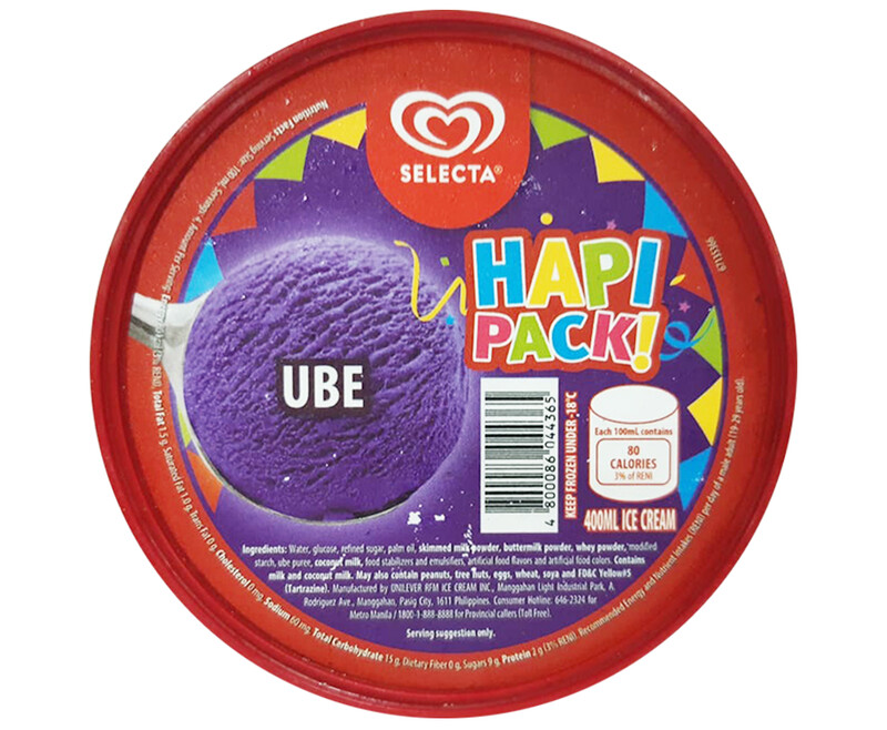 Selecta Creamdae Hapi Pack Ube Flavored Ice Cream 400mL