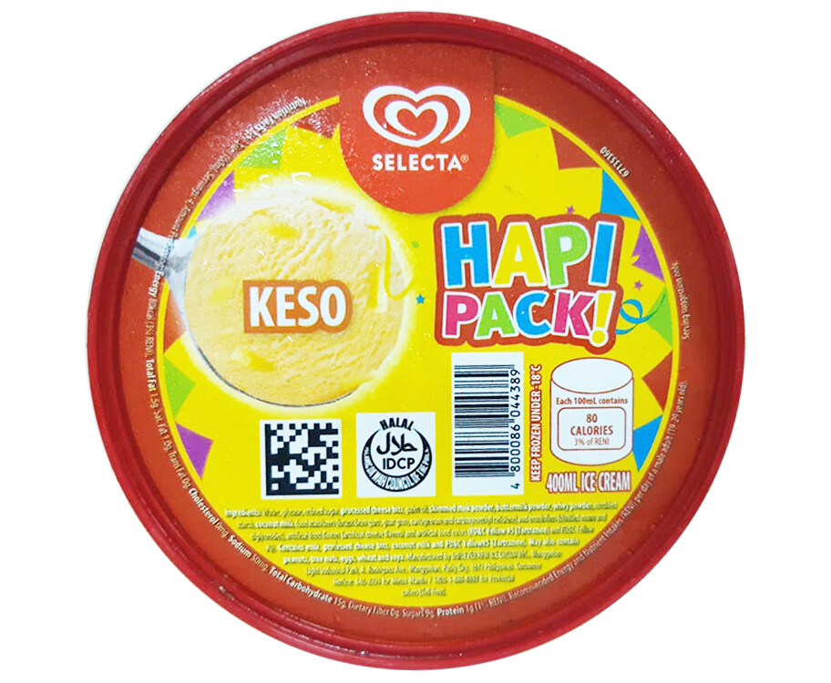 Selecta Keso Ice Cream Hapi Pack 400mL