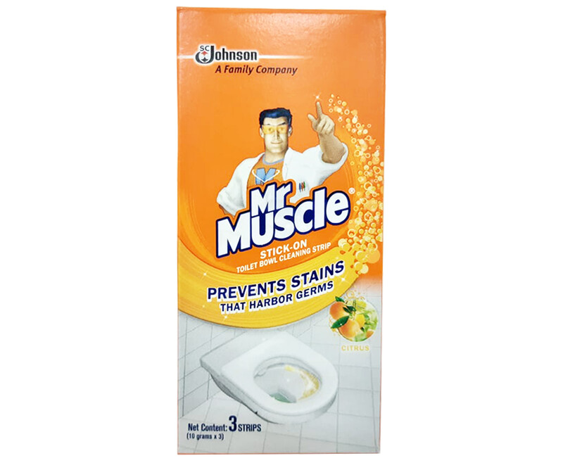 Mr. Muscle StickOn Toilet Bowl Cleaning Strip Citrus (3 Strips x 10g)
