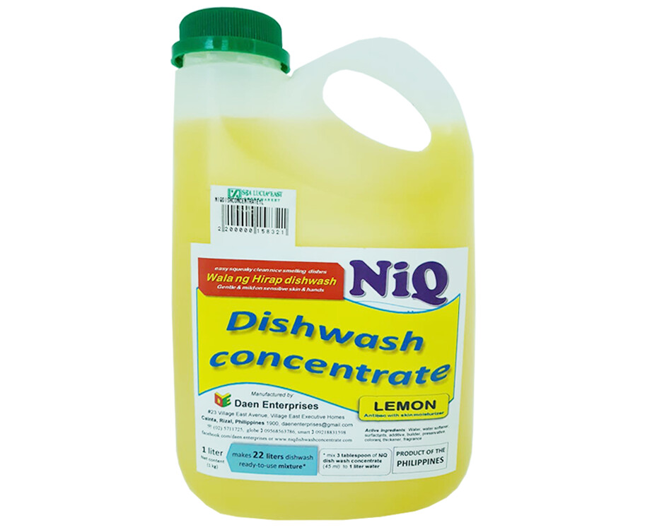 NiQ Dishwash Concentrate Lemon Antibac with Skin Moisturizer 1L