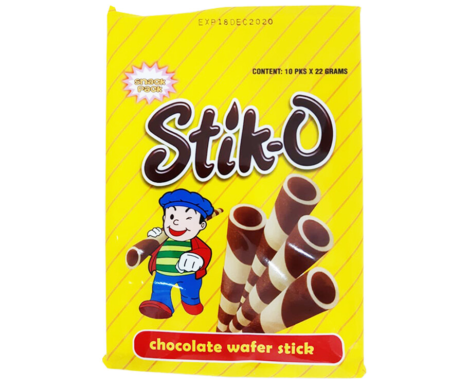 Stik-O Chocolate Wafer Stick Snack Pack (10 Packs x 22g)