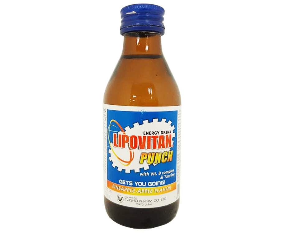 Lipovitan Punch Energy Drink With Vitamin B Complex &amp; Taurine Pineapple-Apple Flavor 150mL