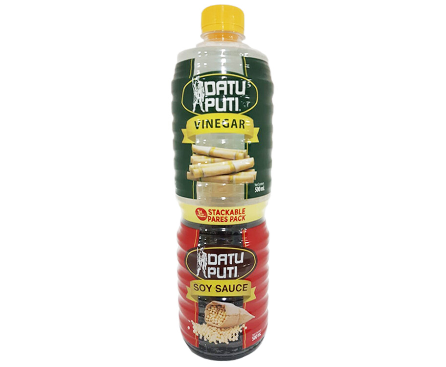 Datu Puti Vinegar 500mL + Datu Puti Soy Sauce 500mL Stackable Pares Pack