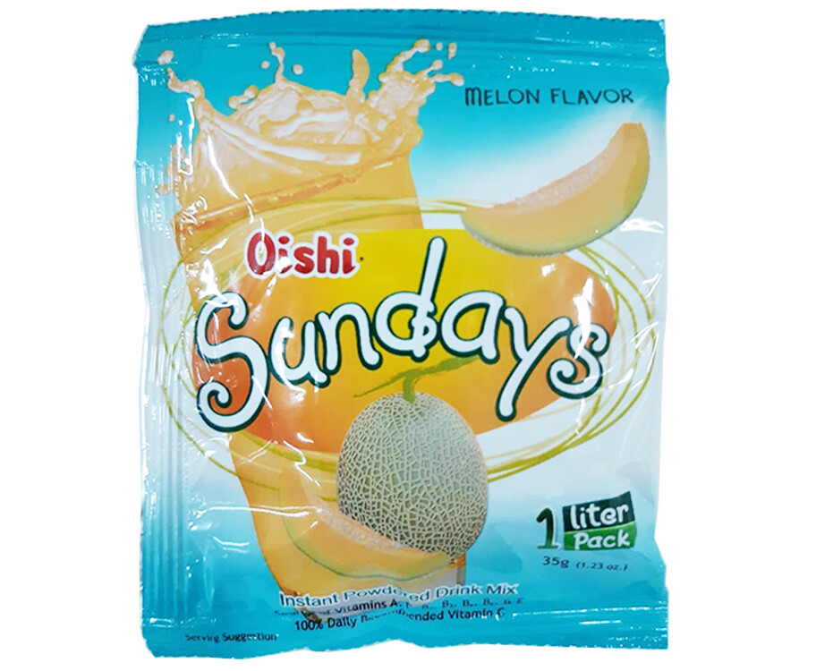 Oishi Sundays Melon Flavor Instant Powdered Drink Mix 35g