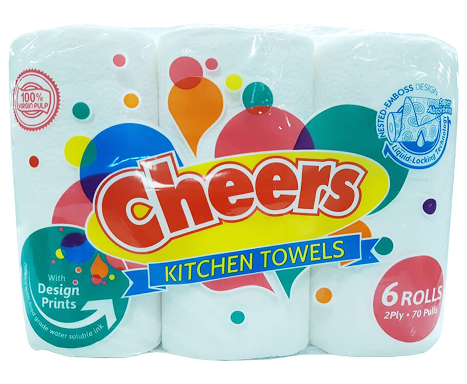Cheers Kitchen Towels 6 Rolls 2-Ply 70 Pulls
