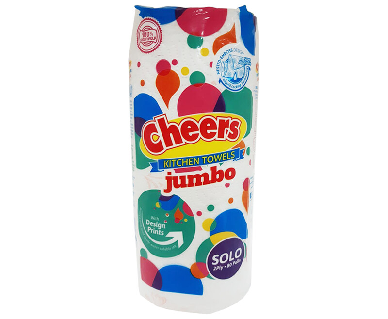Cheers Kitchen Towels Jumbo Solo 2-Ply 80 Pulls