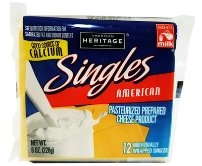 American Heritage American Singles 12 Individually Wrapped Singles 8oz (226g)