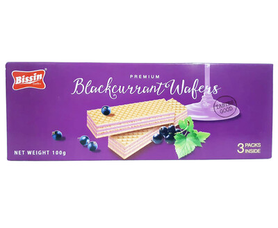 Bissin Premium Blackcurrant Wafers (3 Packs x 33.3g)