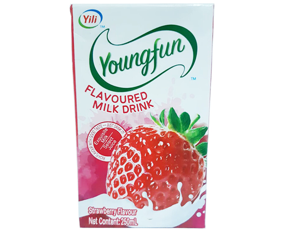 Yili Youngfun Flavored Milk Drink Strawberry Flavour 250mL