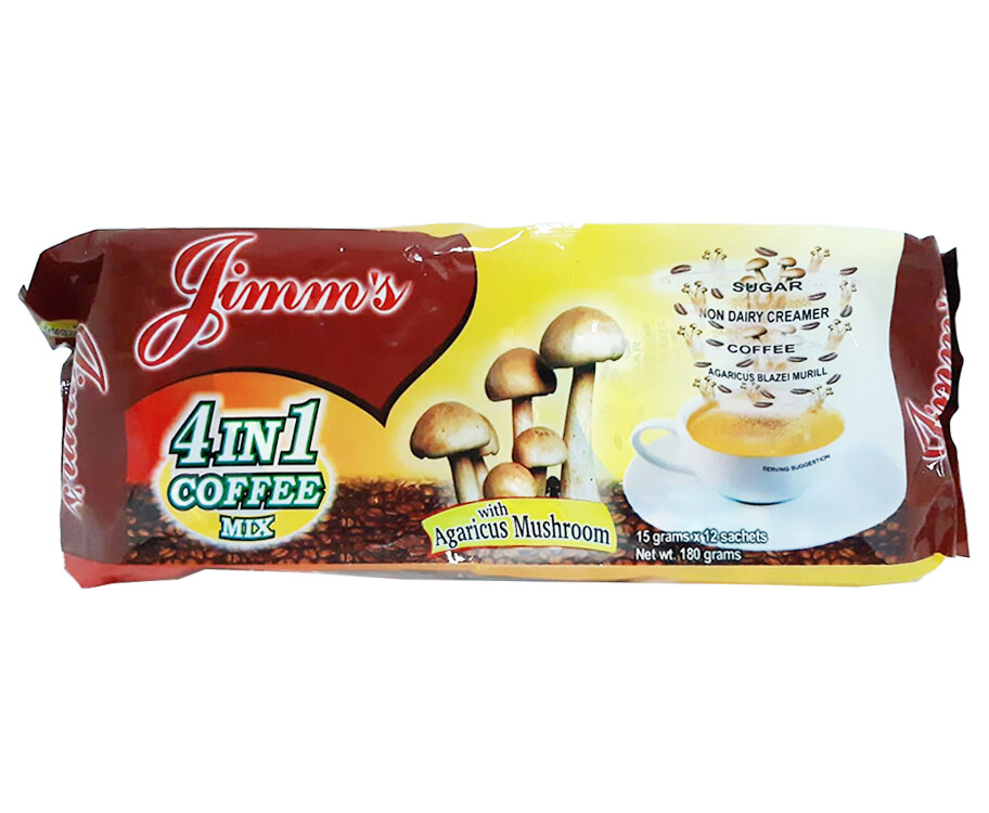 Jimm&#39;s 4-in-1 Coffee Mix With Agaricus Mushroom (12 Sachets x 15g)