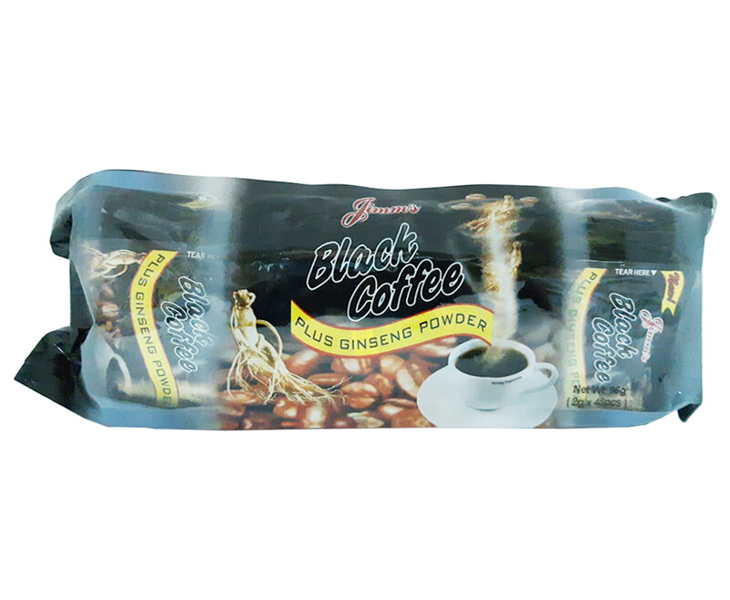 Jimm&#39;s Black Coffee Plus Ginseng Powder (48 Packs x 2g)