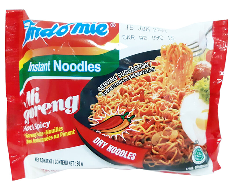 Indomie Mi Goreng Hot &amp; Spicy Dry Noodles Instant Noodles 80g