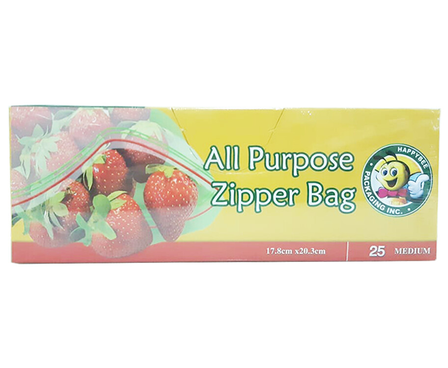 HappyBee All Purpose Zipper Bag 25 Bags Medium