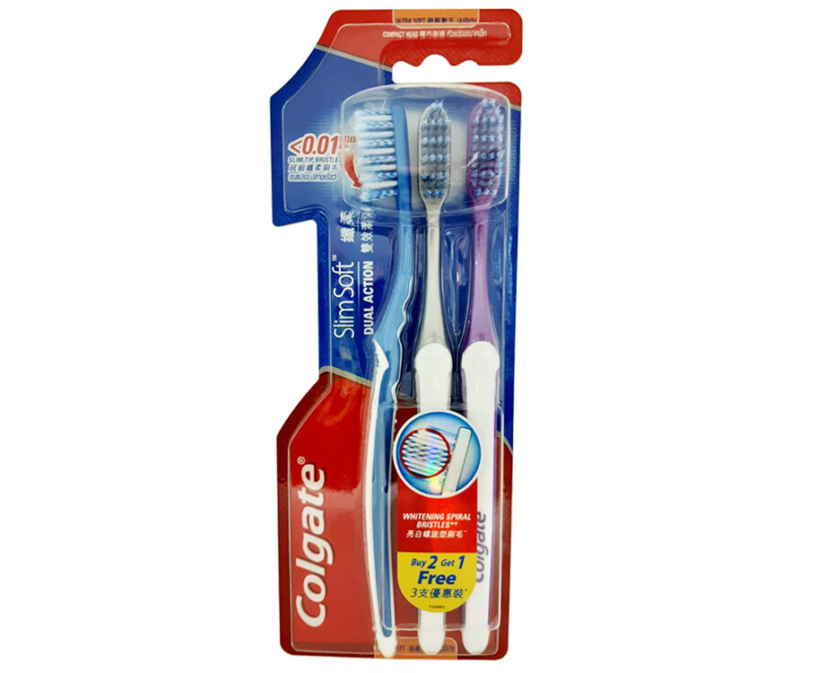 Colgate Slim Soft Dual Action Whitening Bristles Super Soft Toothbrush Buy 2 Get 1 Free