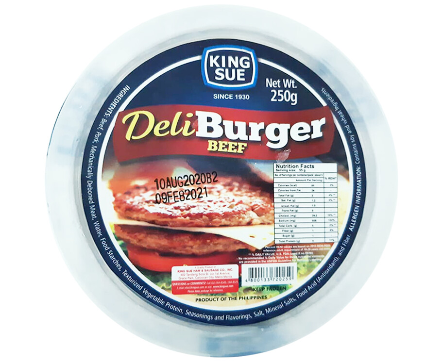 King Sue Deli Burger Beef 250g