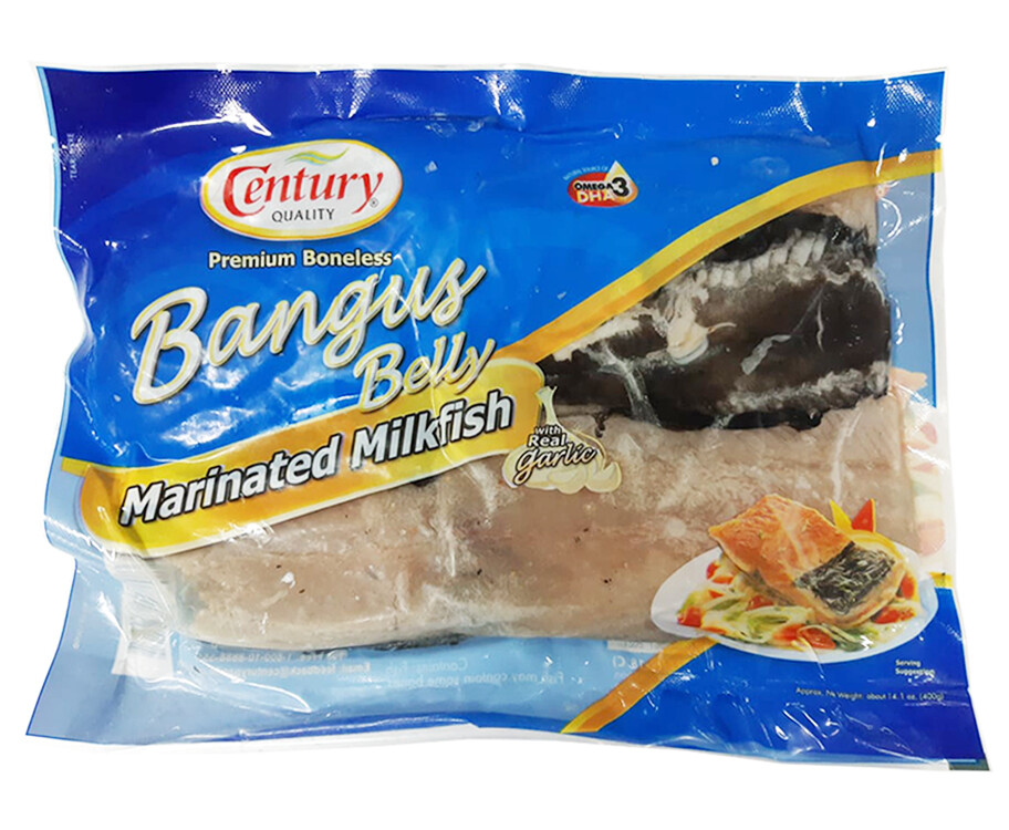 Century Premium Boneless Bangus Belly Marinated Milkfish With Real Garlic 400g