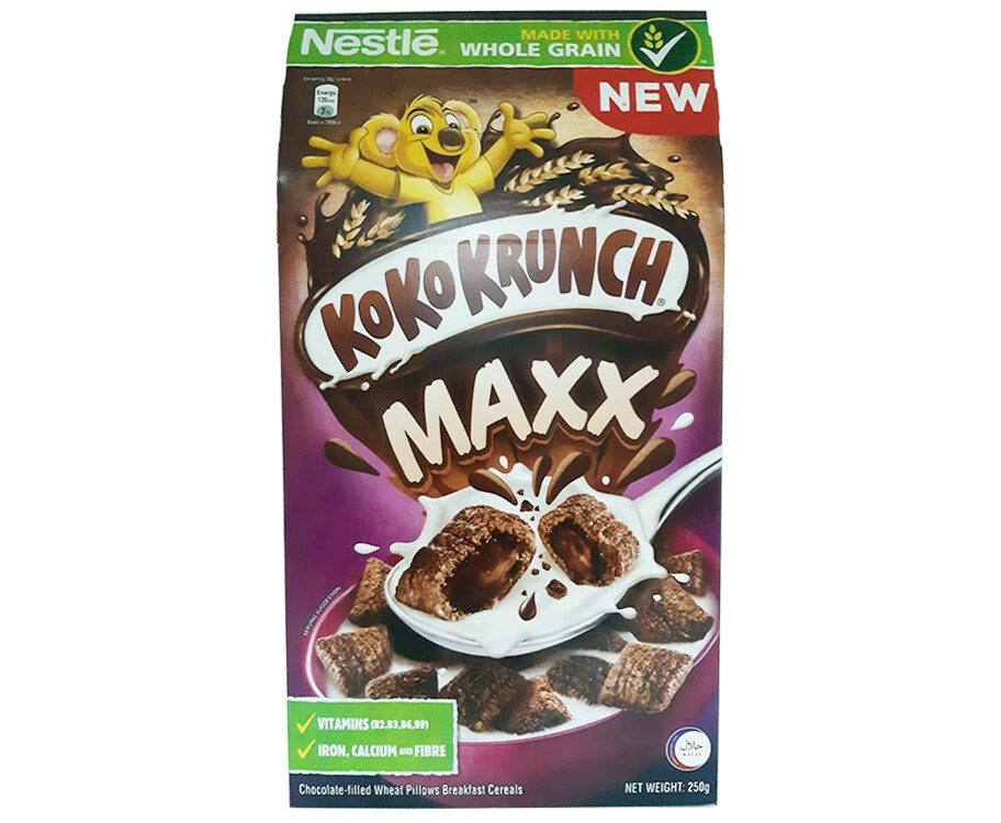 Nestlé Koko Krunch Maxx Chocolate-filled Wheat Pillows Breakfast Cereals 250g