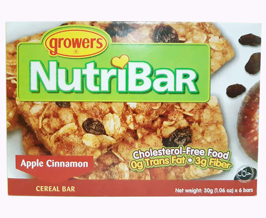 Growers NutriBar Apple Cinnamon Cereal Bar (6 Bars x 30g)